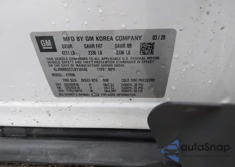 2020 Buick Encore Gx Fwd Preferred z USA, uszkodzony, nr VIN KL4MMBS27LB110448